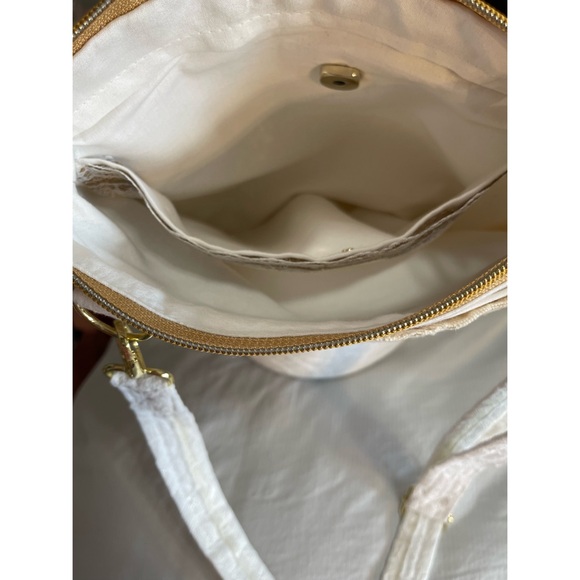 Hand Crafted Boho White Lace Bucket Bag NWT - Picture 10 of 16